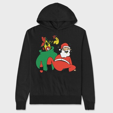 Drunk Santa, Hanorac Oversize Barbati (Unisex)