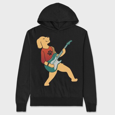 Dog Playing Guitar 4, Hanorac Oversize Barbati (Unisex)