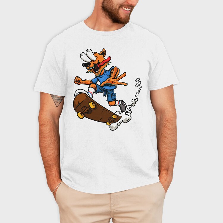 Skateboarding Fox, Tricou Barbati (Unisex)