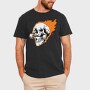 Burning Skull Roller, Tricou Barbati (Unisex)
