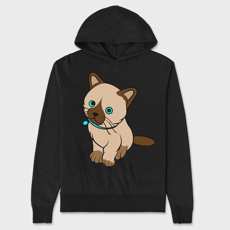 Blue Eyes Cat, Hanorac Oversize Barbati (Unisex)