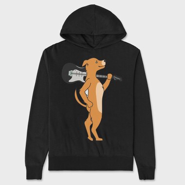 Dog Playing Guitar 6, Hanorac Oversize Barbati (Unisex)