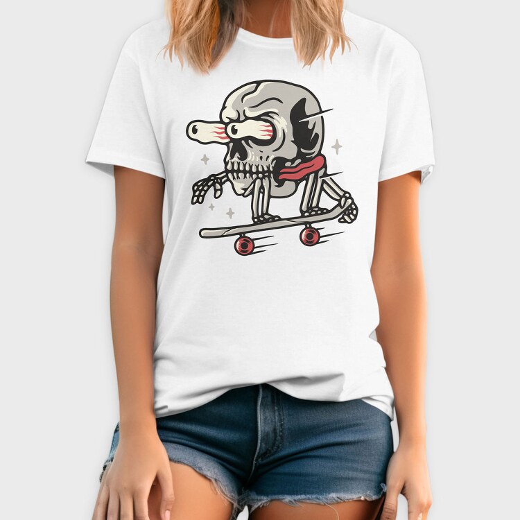 Skateboarding Skull 1, Tricou Barbati (Unisex)