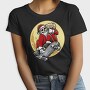 Skateboarding Skull Santa, Tricou Femei