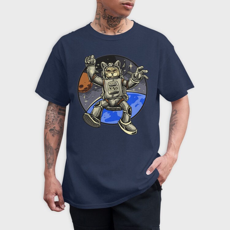 Space Otter Explorer, Tricou Barbati (Unisex)