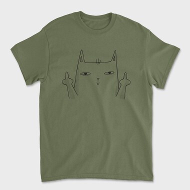 Tricou Barbati (Unisex), Middle Finger Cat