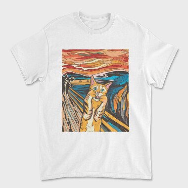 Tricou Barbati (Unisex), Cat Munch Scream