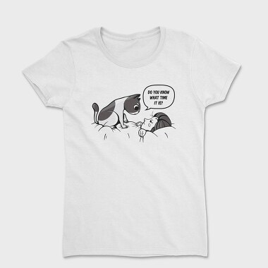 Tricou Femei, Cat Waking Up Girl