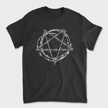 Tricou Barbati (Unisex), Barbed Wire Pentagram