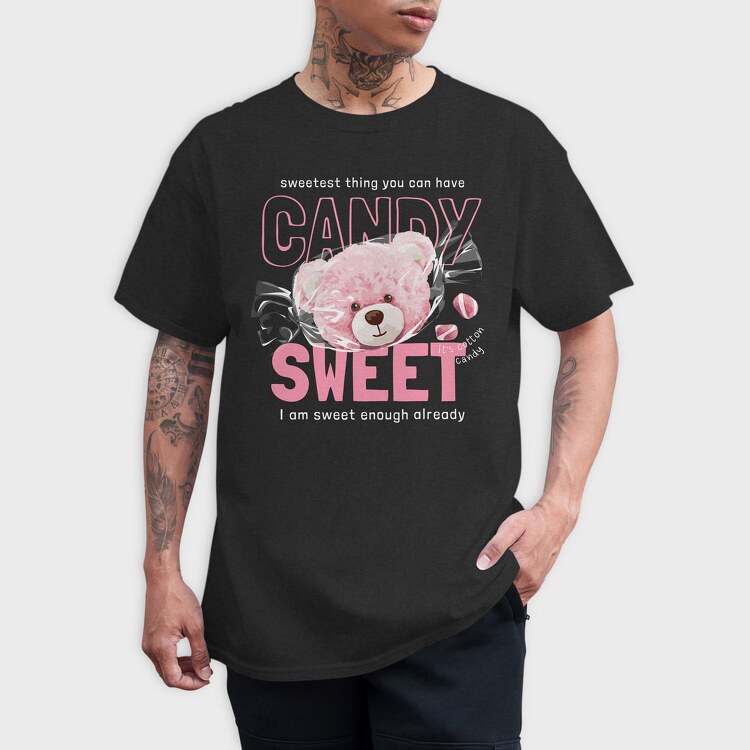 Candy Sweet Pink Teddy Bear, Tricou Barbati (Unisex)