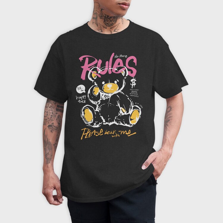 No More Rules Teddy, Tricou Barbati (Unisex)