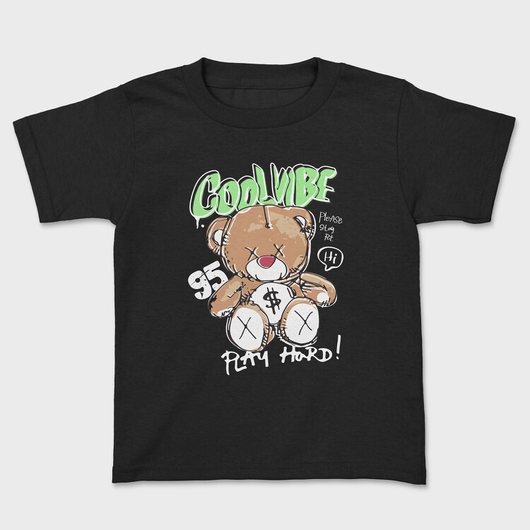 Cool Vibe Teddy Bear, Tricou Copii