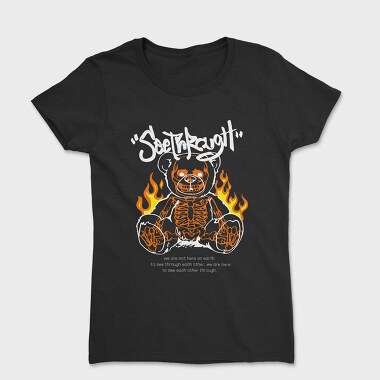 Skeleton Teddy Bear in Flames, Tricou Femei