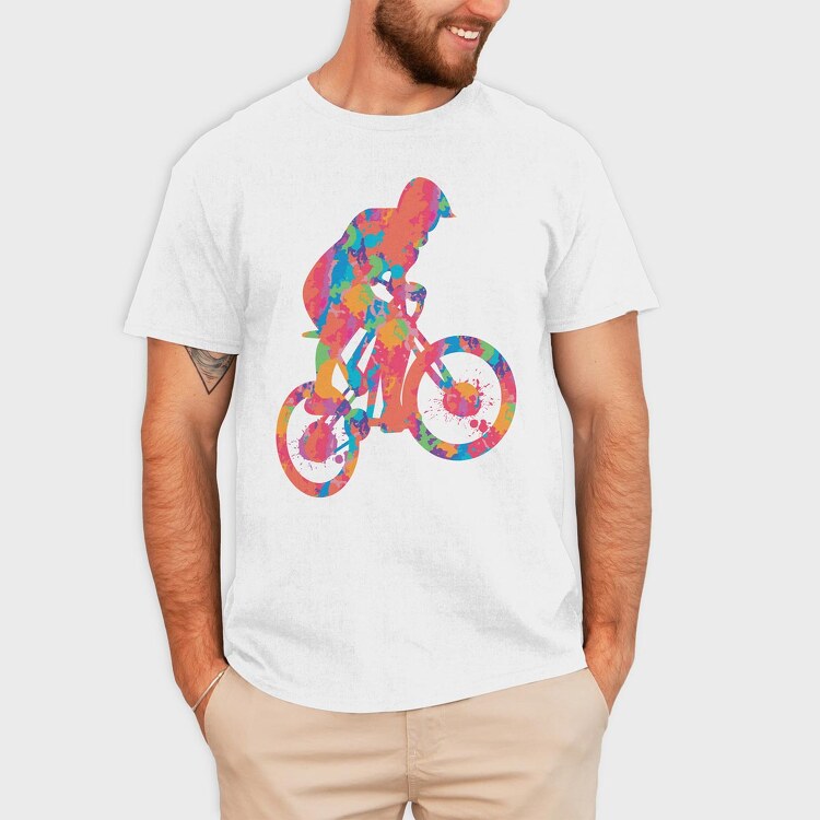 Colorful Cyclist, Tricou Barbati (Unisex)