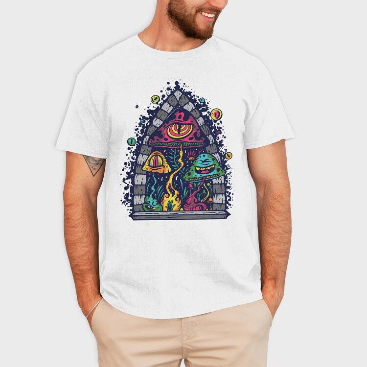 Trippy Shrooms, Tricou Barbati (Unisex)