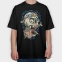 Popcorn Skull 3D, Tricou Oversize Barbati (Unisex)