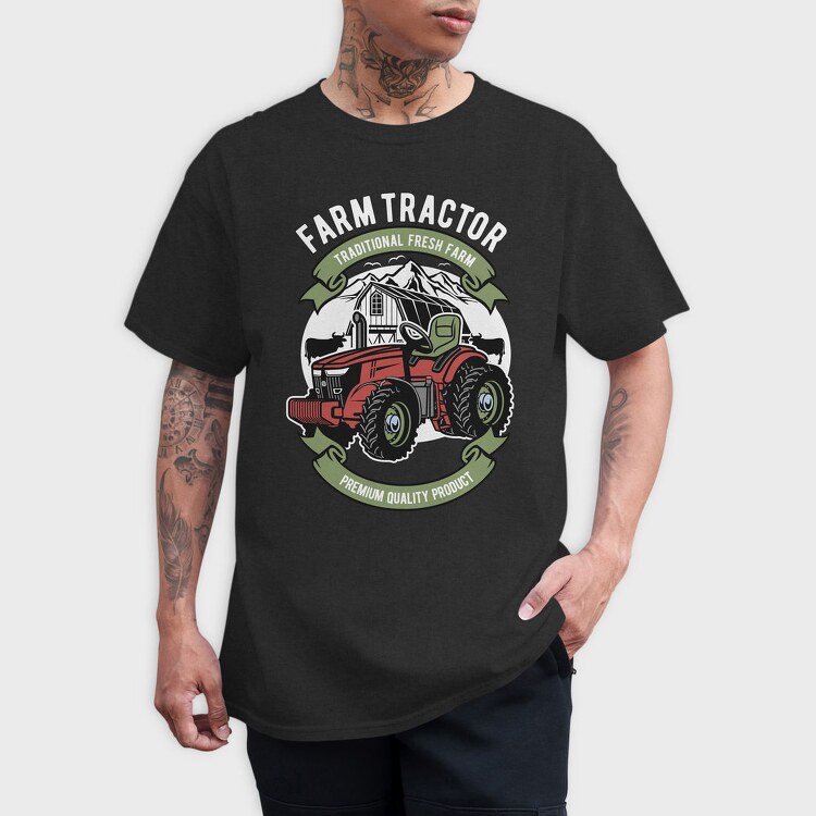 Farm Fresh Tractor, Tricou Barbati (Unisex)