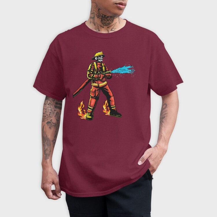 Firefighter Skeleton, Tricou Barbati (Unisex)
