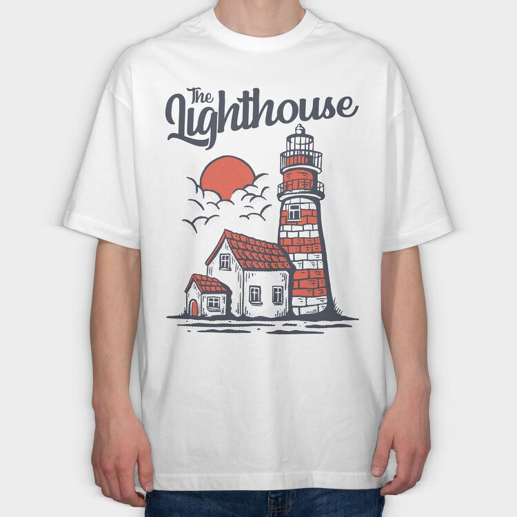 Lighthouse House, Tricou Oversize Barbati (Unisex)
