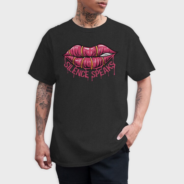 Lips Speak Silence, Tricou Barbati (Unisex)