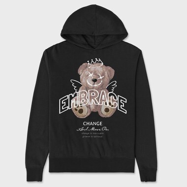 Embrace Change Teddy Bear, Hanorac Oversize Barbati (Unisex)