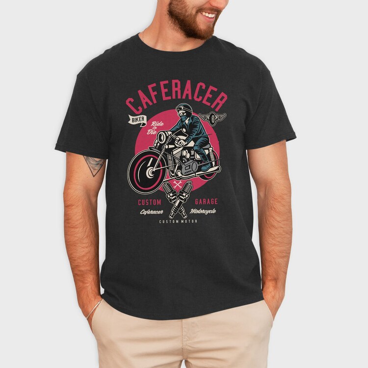 Caferacer Garage, Tricou Barbati (Unisex)