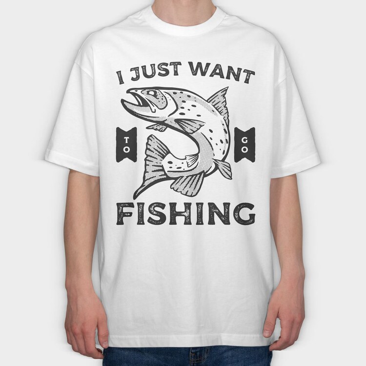 Fishing Escapade, Tricou Oversize Barbati (Unisex)