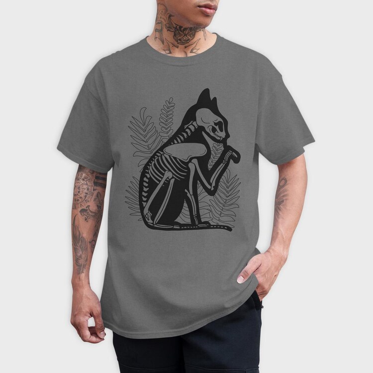 Cat Skeleton, Tricou Barbati (Unisex)