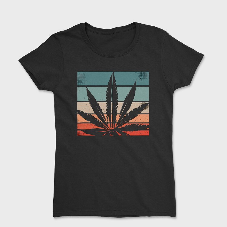 Tricou Femei, Cannabis Retro Design