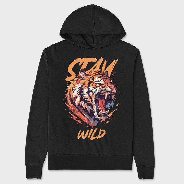 Stay Wild Tiger, Hanorac Oversize Barbati (Unisex)