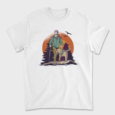 HikingDogForestTshirt, Tricou Barbati (Unisex)