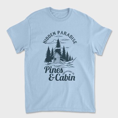 Pines and Cabin, Tricou Barbati (Unisex)