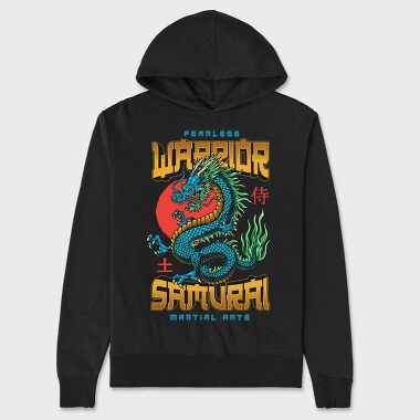Fearless Samurai Dragon, Hanorac Oversize Barbati (Unisex)
