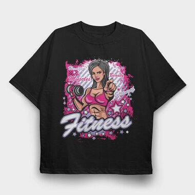 Fitness Girl Power, Tricou Oversize Barbati (Unisex)