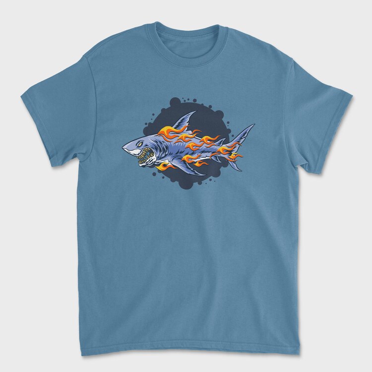 Flaming Shark Attack, Tricou Barbati (Unisex)