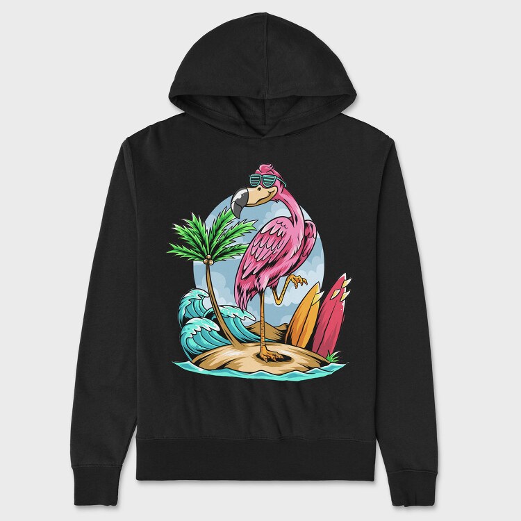 Flamingo Surf Paradise, Hanorac Oversize Barbati (Unisex)