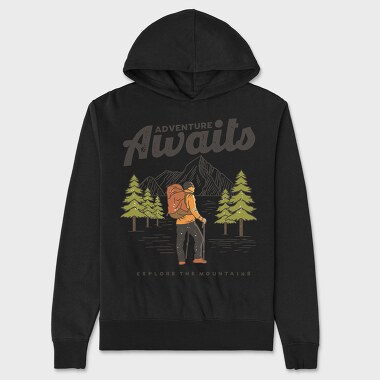 Adventure Awaits Hike, Hanorac Oversize Barbati (Unisex)