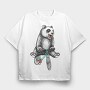 Bear Bike Ride, Tricou Oversize Barbati (Unisex)