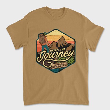 Begin The Journey Explore World, Tricou Barbati (Unisex)