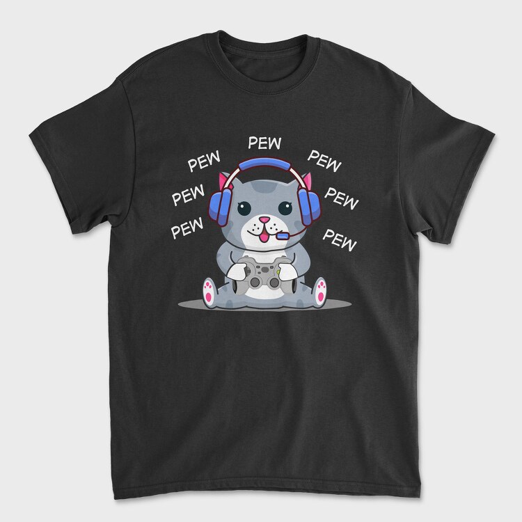 Cat Gamer Headphones, Tricou Barbati (Unisex)