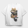 Cat King Meow, Tricou Oversize Barbati (Unisex)