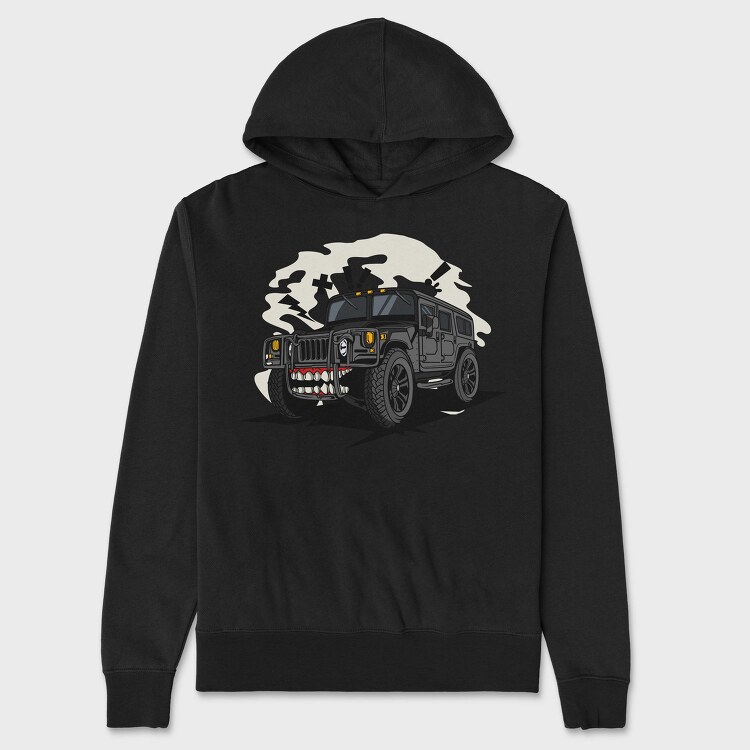 Angry Hummer Teeth, Hanorac Oversize Barbati (Unisex)