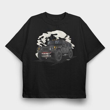 Angry Hummer Teeth, Tricou Oversize Barbati (Unisex)