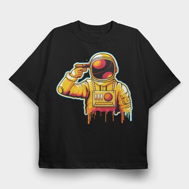 Astronaut Gunner, Tricou Oversize Barbati (Unisex)