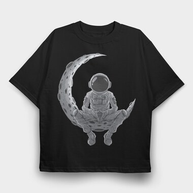 Astronaut Moon Meditation, Tricou Oversize Barbati (Unisex)