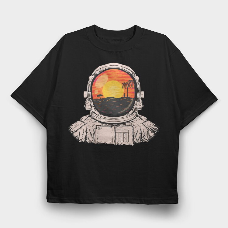 Astronaut Paradise, Tricou Oversize Barbati (Unisex)