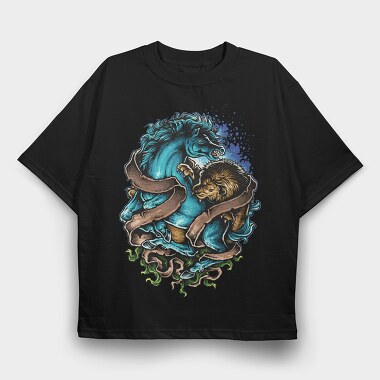 Blue Beast Roar, Tricou Oversize Barbati (Unisex)