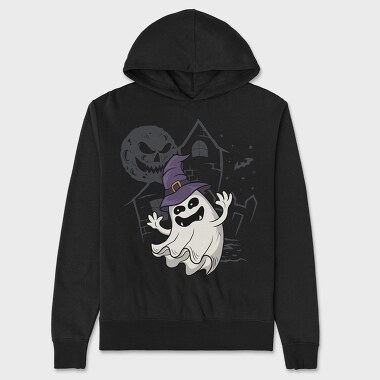 Halloween Ghostly Witch, Hanorac Oversize Barbati (Unisex)