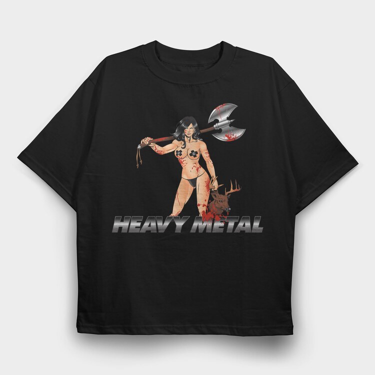 Heavy Metal Huntress, Tricou Oversize Barbati (Unisex)