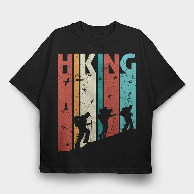 Hiking Retro Vibes, Tricou Oversize Barbati (Unisex)